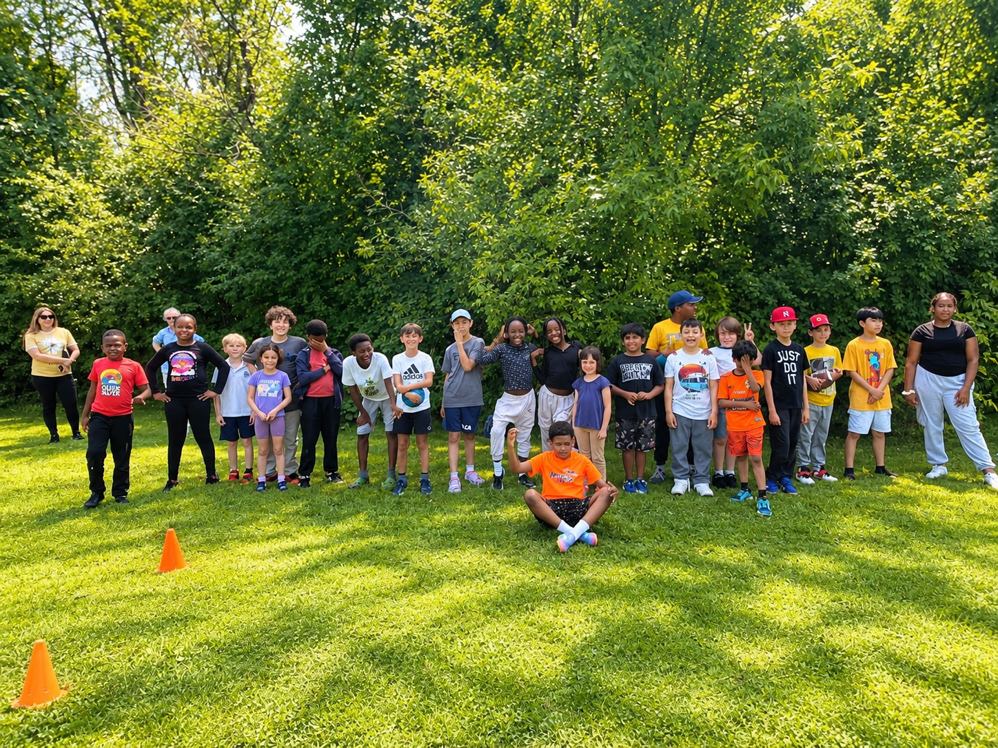 A group together in a park