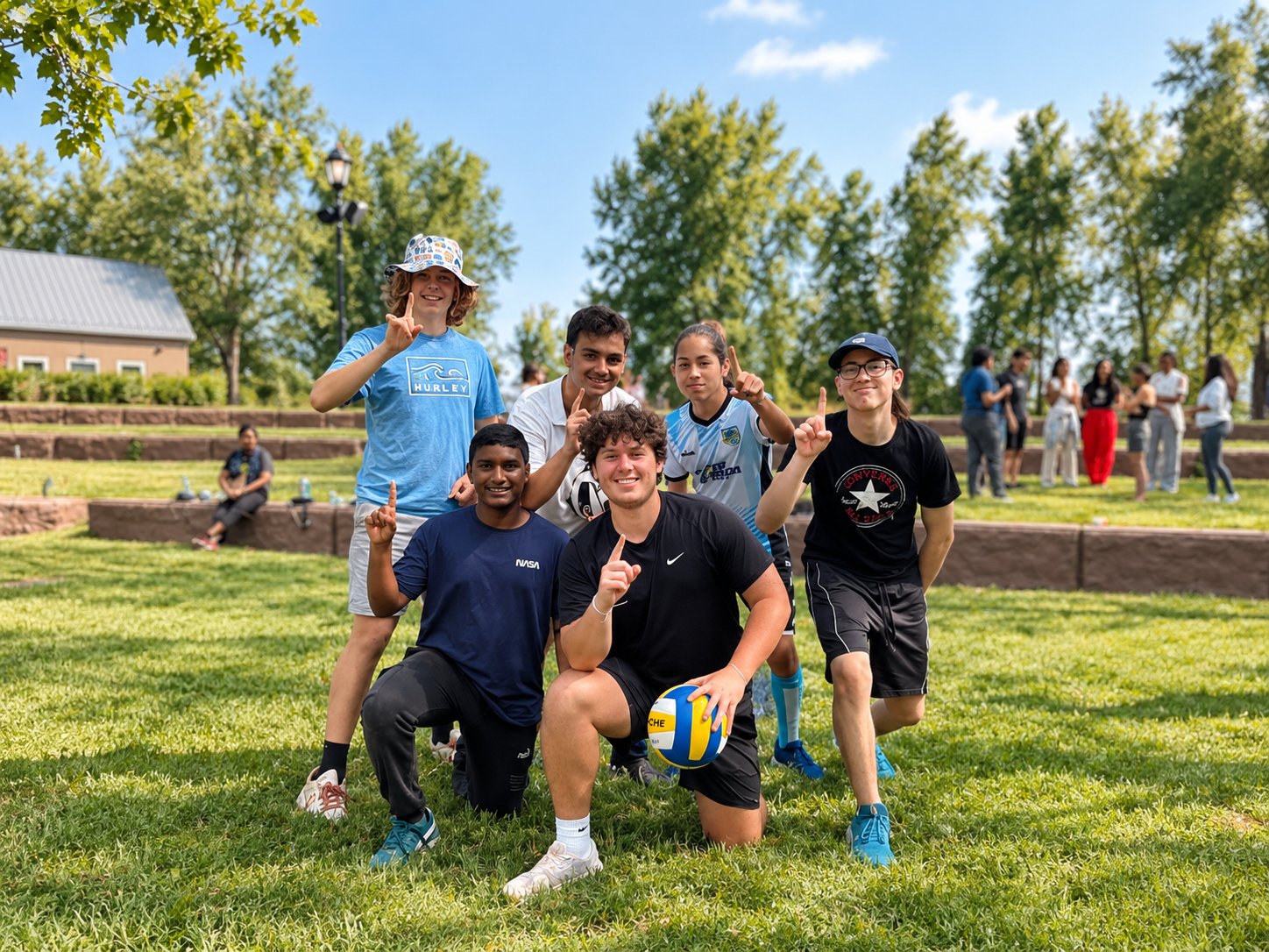Students playing outdoors